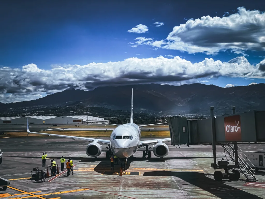 Airplane at San Jose airport, Costa Rica 