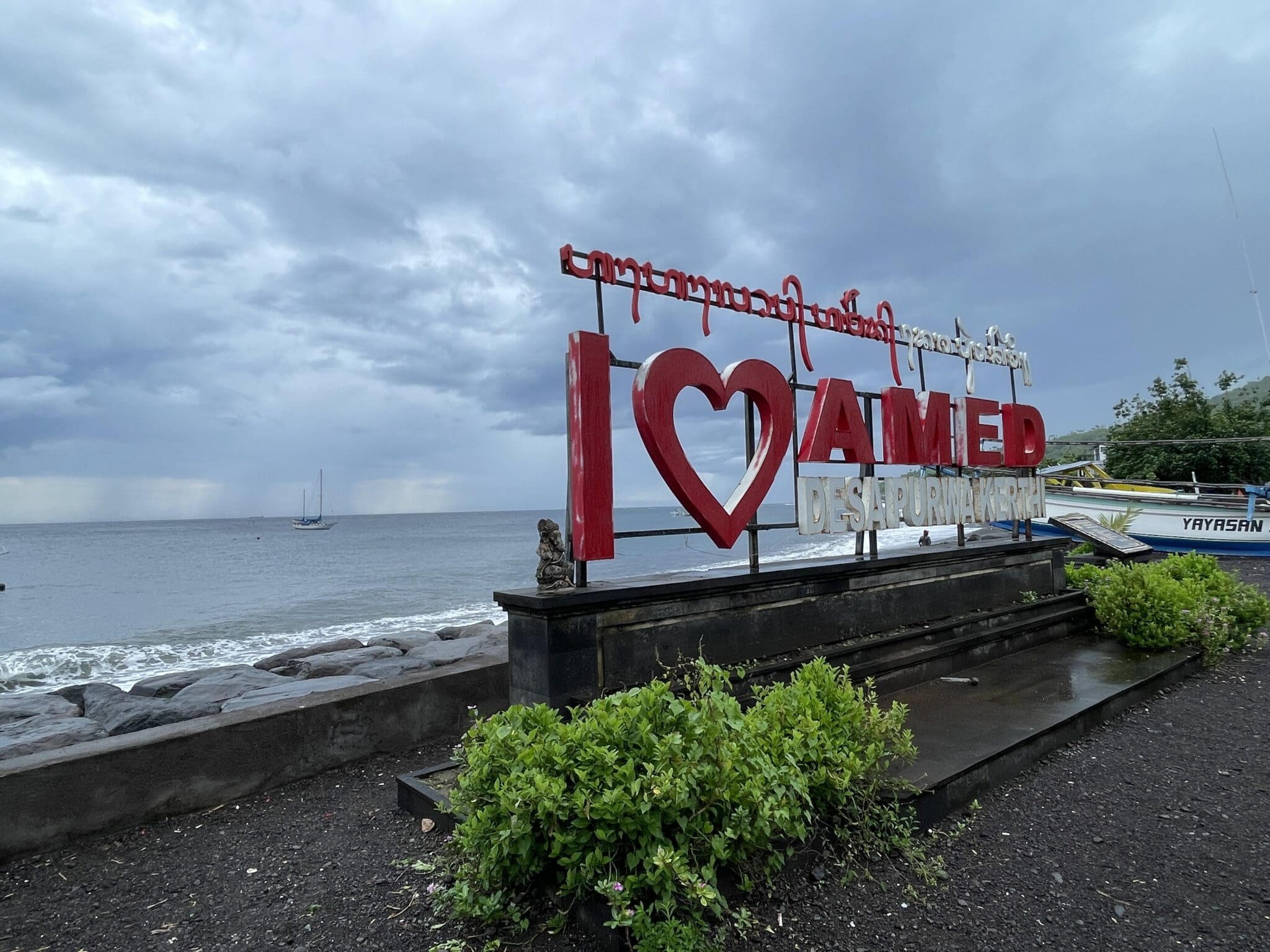 Purwakerti Beach in Amed, beside the Bali Sea